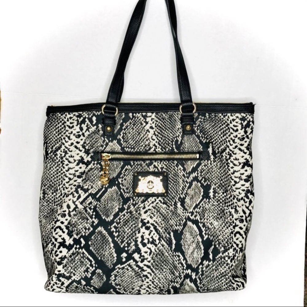 𝅺juicy Couture Python Print Nylon Tote Purse